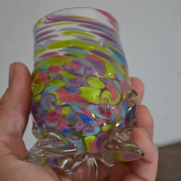 Blown  Splatter Glass Bud Vase - Picture 3 of 4